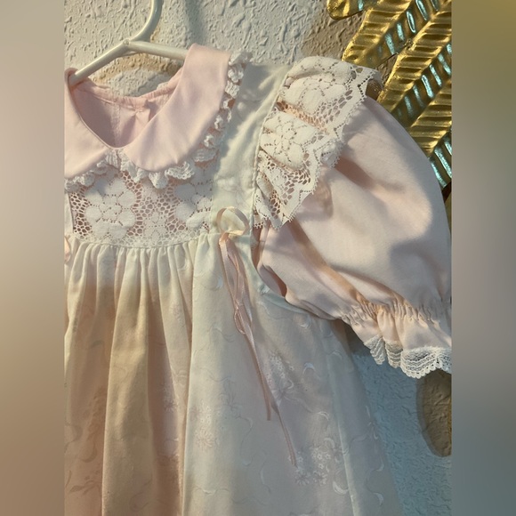 Vintage Baby dress gorgeous pastel lace size T4 - Picture 2 of 7